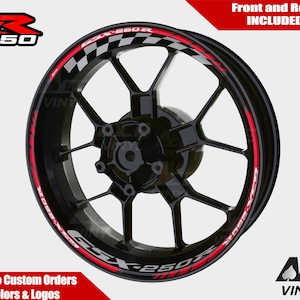 Swarovski GSX-R 250 Radaufkleber Aufkleber GSXR 250 GSXR 250 Rim Tape Set Reflektierender GSX R250 Autoaufkleber Florentiner Adesivi Grafik