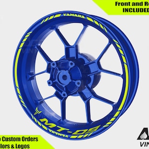 ヤマハ MT-09 ホイールデカール リムステッカー YZF R7 リムテープセット MT09 MT 03 07 09 10 反射オートバイブレーキレバー ネオンイエロー蛍光 Hi Fis