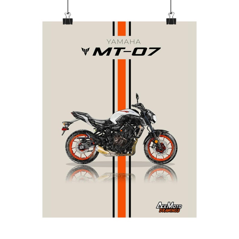 Yamaha MT07 2020 | Motorcycle Poster, Bike Wall Art Decor - Gift for ...
