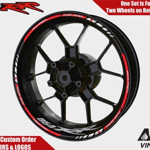 Honda CBR 954RR wielstickers velgstickers CBR954RR velglint set 929RR 954RR 919RR Fireblade Team Japan autolak
