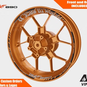 KTM Duke 890 Wheel Decals Rim Stickers Tape Set Reflective Autoaufkleber Pegatinas Adesivi Reflective Orange Wheel