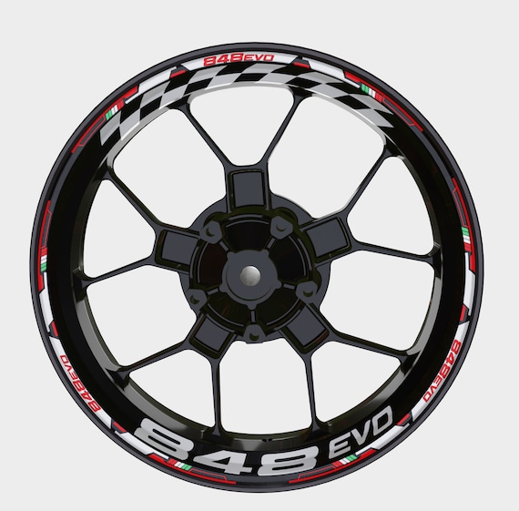 DUCATI 848 Evo Wheel Decals Rim Stickers Corse autoaufkleber DUCATI 848 Evo Wheel Decals Rim Stickers Corse autoaufkleber