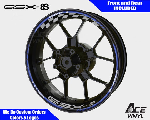 thumbnail image 2 of Motorcycle Wheel Reflective Stripes Decals - 21" Front & 18" Rear Rim Tape Stickers, Blue, 12-Piece Set 2 of 10
