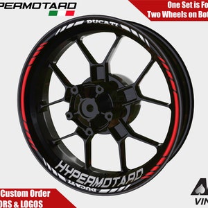 Ducati Hypermotard Wheel Decals Rim Stickers 696 821 969 S4R 1200s 1260 851 961 Rim Tape Set Reflective autoaufkleber