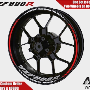 ヤマハ YZF 600R ホイールデカール レーシングリムステッカー YZF R7 リムテープセット R1 R6 R3 YZF600R YZF-R6 サンダーキャット 反射 YZF-600R