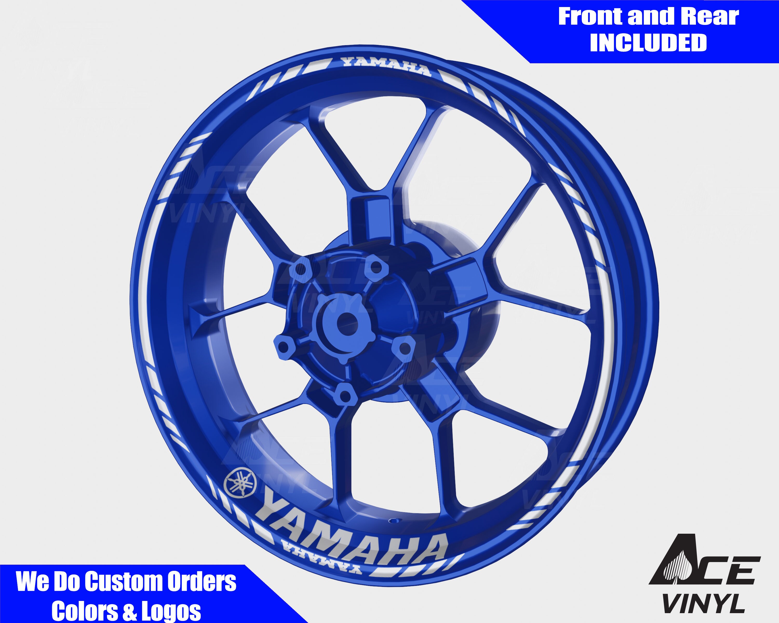 Amazon.com: Gloss Blue Motorcycle Rim Wheel Decal Accessory