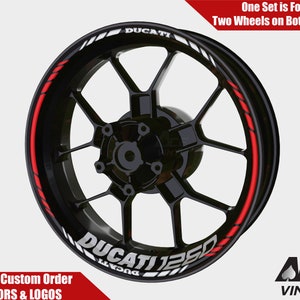 Ducati Monster 1260 Wheel Decals Rim Stickers 696 821 969 S4R 1200s 851 961 Rim Tape Set Reflective autoaufkleber