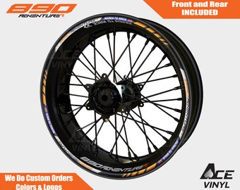 KTM 890 Adventure R Wheel Decals Rim Stickers Tape Set Reflective Autoaufkleber Pegatinas Adesivi Reflective Ready to Race