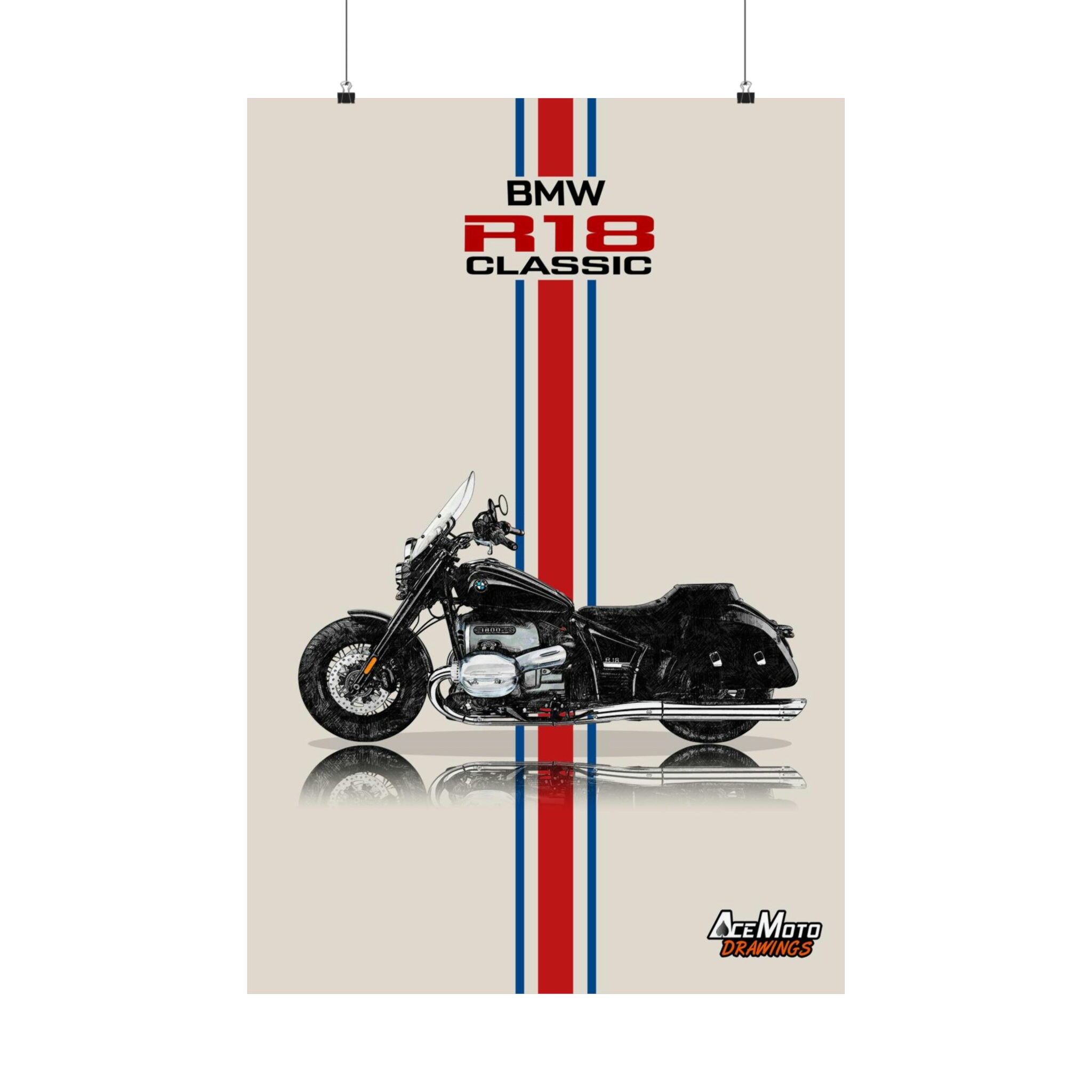BMW R18 Classic Wall Poster | Motorcycle Poster, Bike Wall Art Decor ...