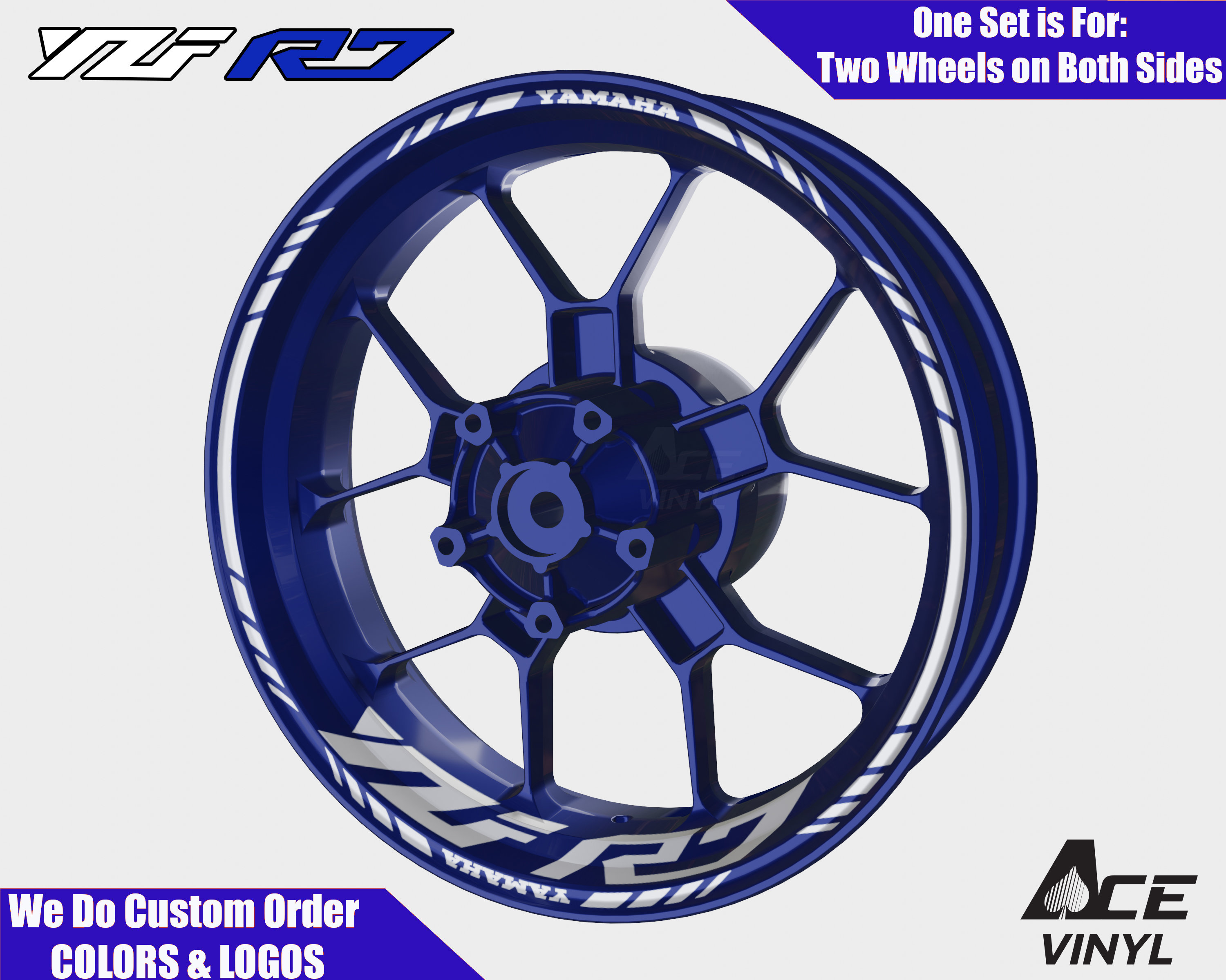 Wheel Decals Yamaha YZF R1 R3 R6 Motorcycle Rim Stickers