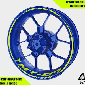 Naklejki na felgi Yamaha MT-07 Wheel Decals Rim Stickers YZF R7 Rim Tape Set MT07 MT 03 07 09 10 Reflective autoaufkleber Neon Yellow Fluorescent