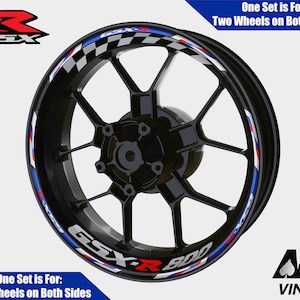 Suzuki GSXR-600 Wheel Decals Rim Stickers GSX-R Rim Tape Set Reflective 600 1000 GSX-R Autoaufkleber Florescent Adesivi Graphics