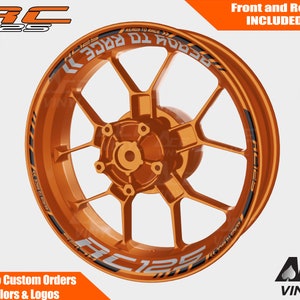 KTM RC125 Wielstickers Velg Stickers Tape Set Reflecterende Autoaufkleber Pegatinas Adesivi Reflecterende RC 125 200 250 390 Oranje Wiel