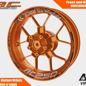 KTM RC250 Wielstickers Velg Stickers Tape Set Reflecterende Autoaufkleber Pegatinas Adesivi Reflecterende RC 125 200 250 390 Oranje Wiel