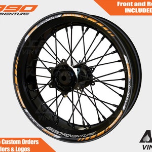 KTM 890 アドベンチャー ホイール デカール リム ステッカー テープ セット 反射 オートバイ ホイール ステッカー 反射 レース準備完了