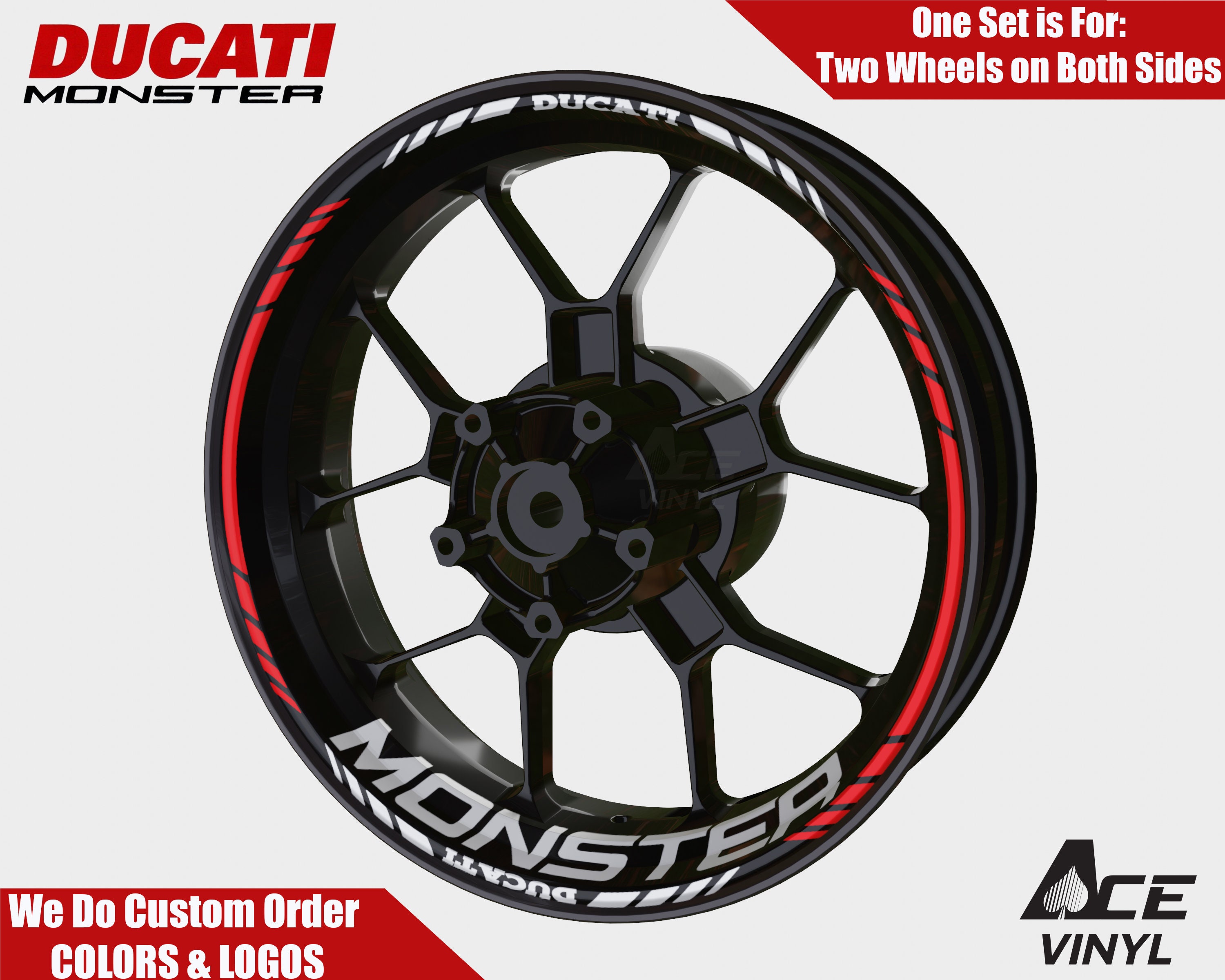 Ducati Monster Wheel Decals Rim Stickers 696 821 969 S4R 1200s - Etsy France