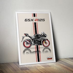 Suzuki GSXR 125 2022 | Motorcycle Poster, Bike Wall Art Decor - Gift for Lovers Suzuki Rider Present Drawing GSX-R