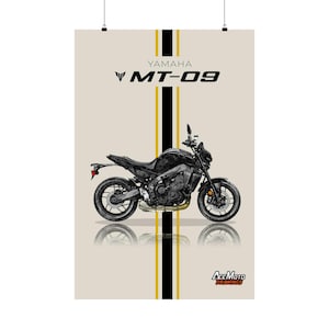 YAMAHA MT09 2023 | Motorrad Poster, Bike Wall Art Decor - Geschenk für Liebhaber