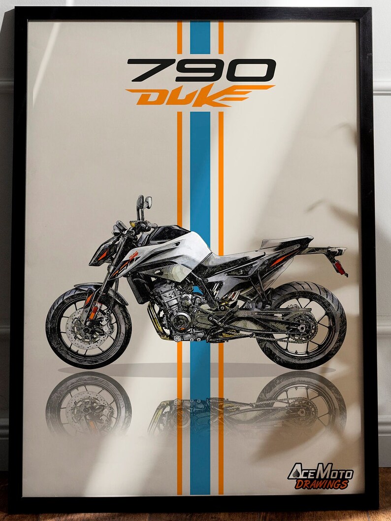 KTM Duke 790 2023 | Motorcycle Poster, Bike Wall Art Decor - Gift for ...