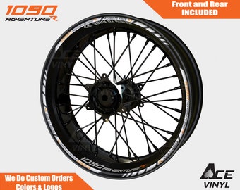 KTM 1090 Adventure R Wheel Decals Rim Stickers Tape Set Reflective Autoaufkleber Pegatinas Adesivi Reflective Ready to Race