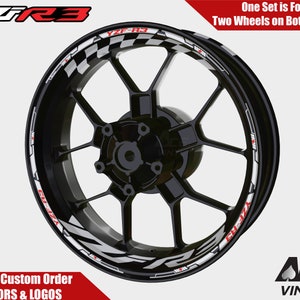 Yamaha YZF-R3 Wheel Decals Rim Stickers YZF R7 Rim Tape Set R1 R6 R3 YZF600R autoaufkleber Red White Blue Yellow Laminated Vinyl Motorcycle