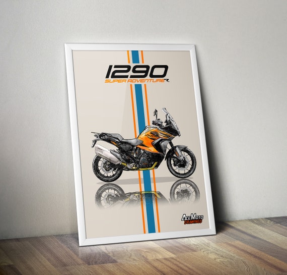 KTM 1290 Super Adventure R 2022 Motorcycle Poster Bike Wall Art Decor Gift for Lovers KTM Rider Present Drawing Etsy UK
