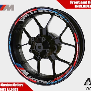 BMW M1000RR wielstickers set S1KRR Stickervelgenset M 1000RR autolak Motorrad - 50e verjaardag Sao Paulo Geel - Rood Blauw