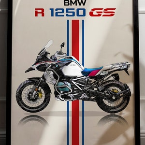 BMW R1250 GS | Motorcycle Poster, Bike Wall Art Decor - Gift for Lovers ...