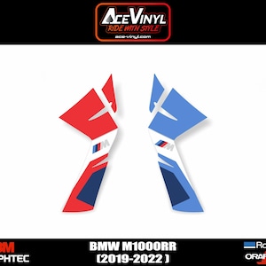 BMW M1000RR Winglet-stickersset M1KRR-stickervelgenset M S1000RR-motorrad: wit, rood en blauw gekleurde gelamineerde wielstrepen