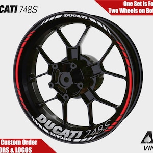 Ducati 748S Sport  Wheel Decals Rim Stickers Panigale Corse 848 899 748 1099 1098 1299 Rim Tape Set Reflective autoaufkleber