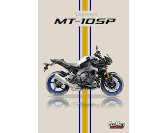 Yamaha MT07 Cyan Storm 2022 Motorcycle Poster, Bike Wall Art Decor Gift ...