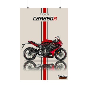 Honda CBR650R 2023 | Motorcycle Poster, Bike Wall Art Decor - Gift for Lovers Honda Rider Present Drawing