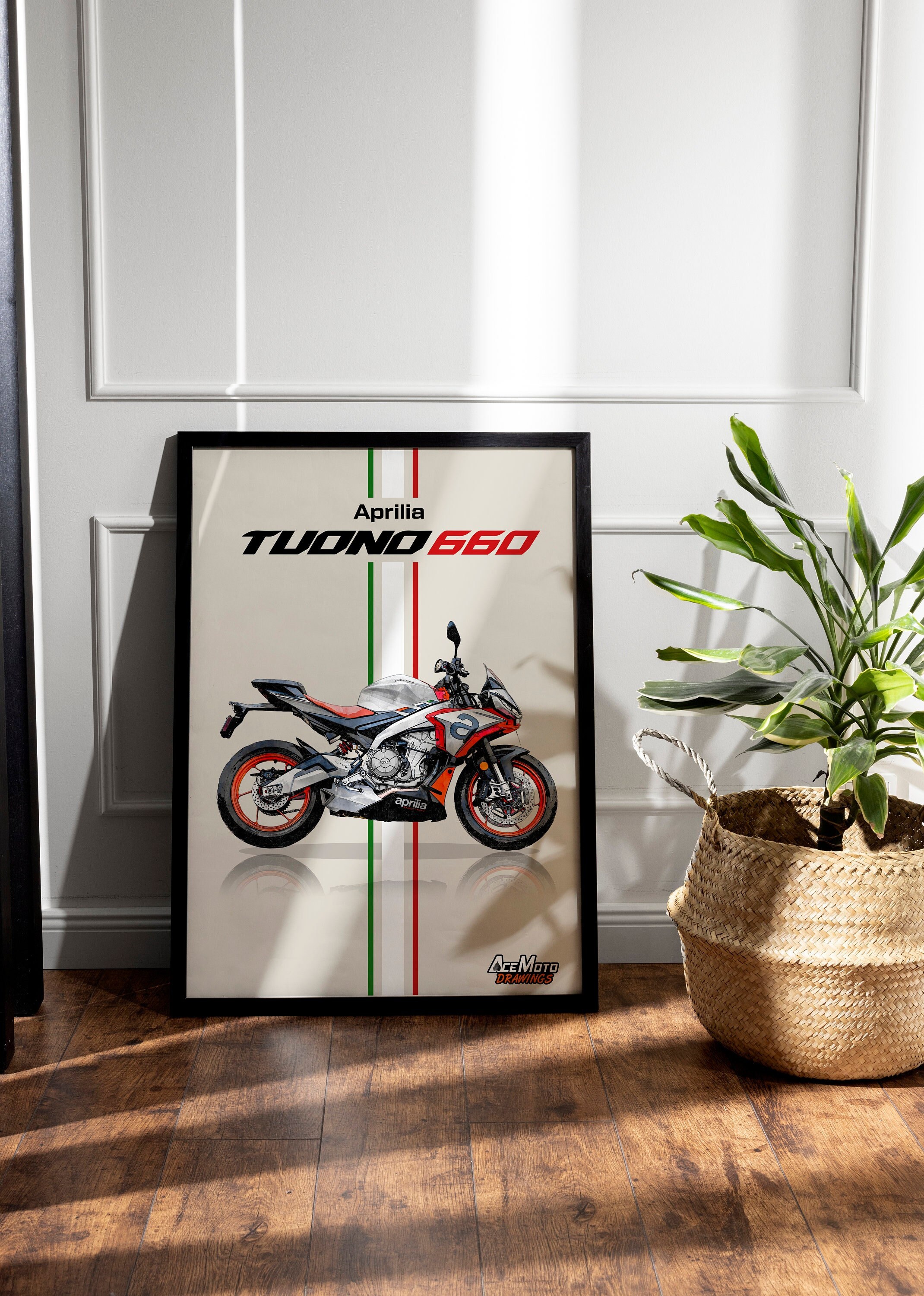 Aprilia Tuono 660 2021 Grey | Motorcycle Poster, Bike Wall Art