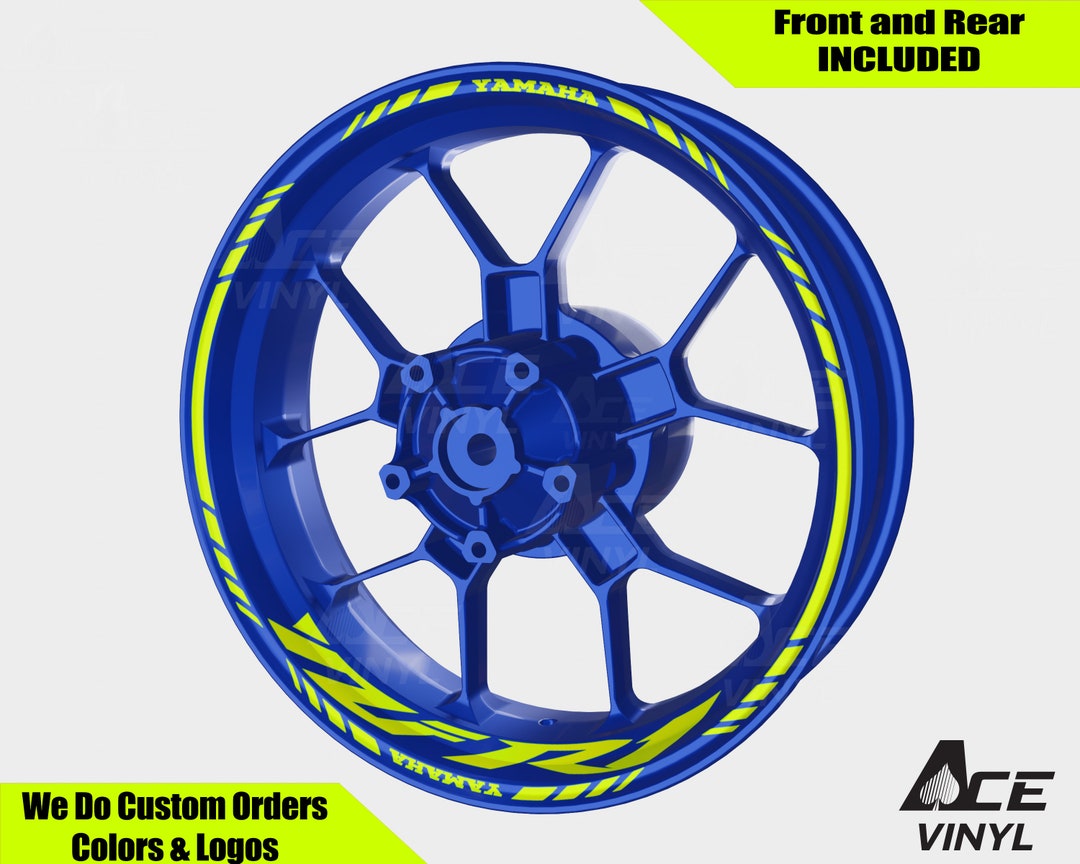 Stickered R1 Rims Yamaha YZF-R1 Wheel Decals Rim Stickers YZF R7 Rim Tape Set R1 R6 R3 ...