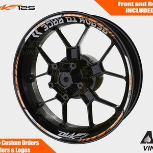 KTM Duke 125 ホイールデカール リムステッカー リムテープセット F 反射 オートバイホイール ホイール ステッカー 反射 200 250 390 690 990 1290