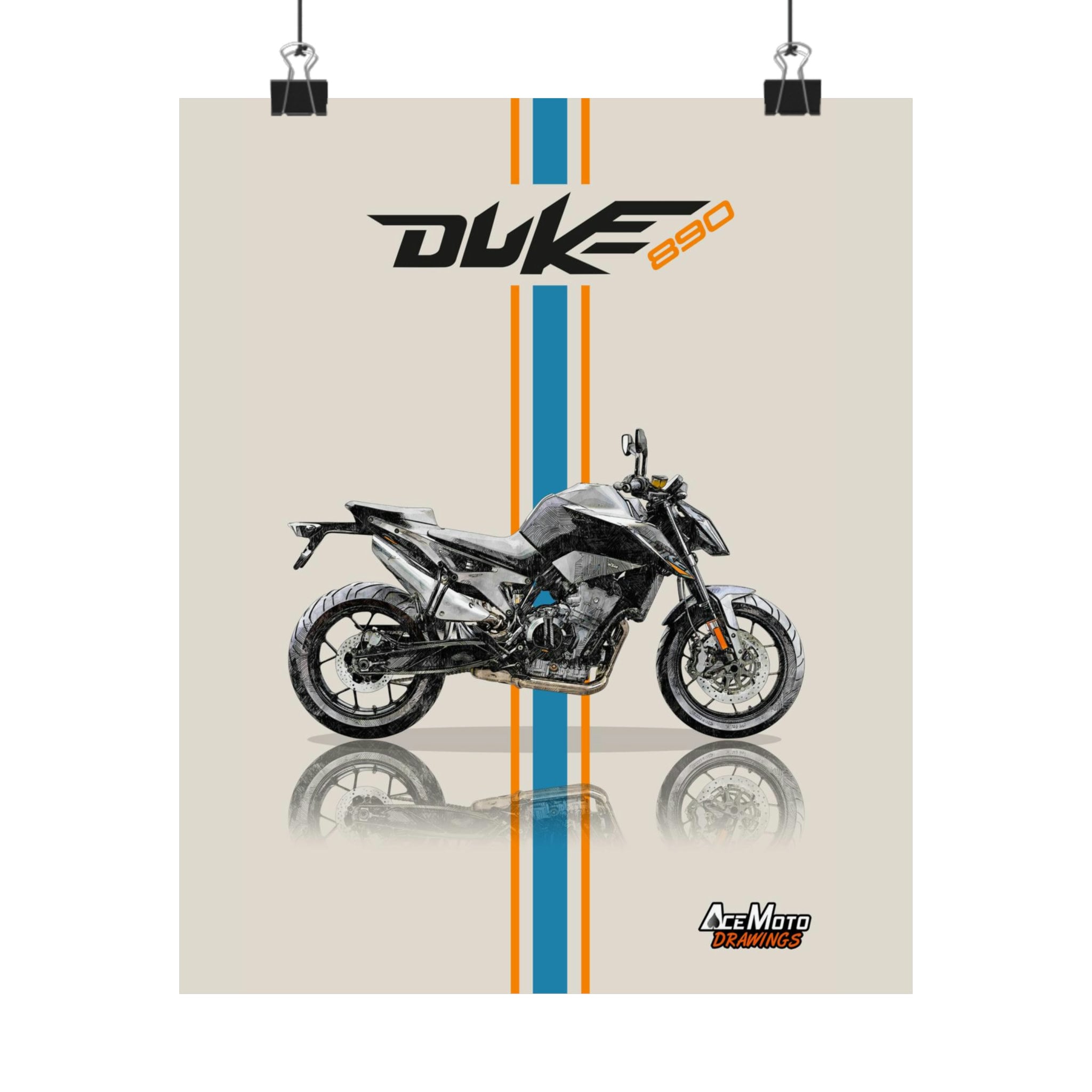 KTM Duke 890 2021 | Motorcycle Poster, Bike Wall Art Decor - Gift for ...