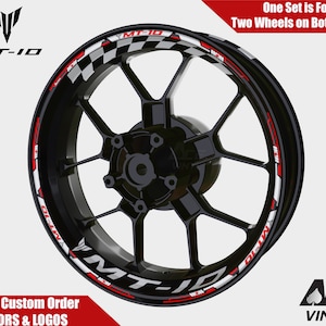 Yamaha MT-10 Wheel Decals Rim Stickers YZF R7 Rim Tape Set MT10 MT 03 07 09 10 autoaufkleber Red White Blue Yellow Laminated 125R