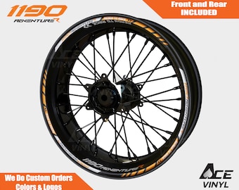KTM 1190 Adventure R Wheel Decals Rim Stickers Tape Set Reflective Autoaufkleber Pegatinas Adesivi Reflective Ready to Race