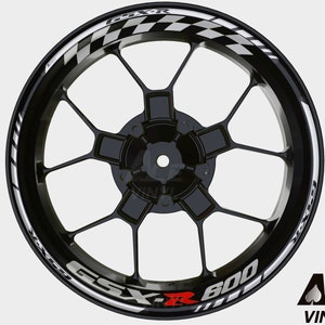 Suzuki GSXR-600 Wheel Decals Rim Stickers GSX-R Rim Tape Set Reflective 600 1000 GSX-R Autoaufkleber Florescent Adesivi Graphics