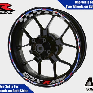 Suzuki GSXR-1000 Wheel Decals Rim Stickers GSX-R Rim Tape Set Reflective 750 1000 GSX-R Autoaufkleber Florescent Adesivi Graphics