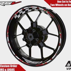 Aprilia RSV Wheel Stickers  Rim Tape Stripes Decals Graphics liserets Felgenaufkleber Autocollants de jante Rim Stickers RSV4 Mille Racing