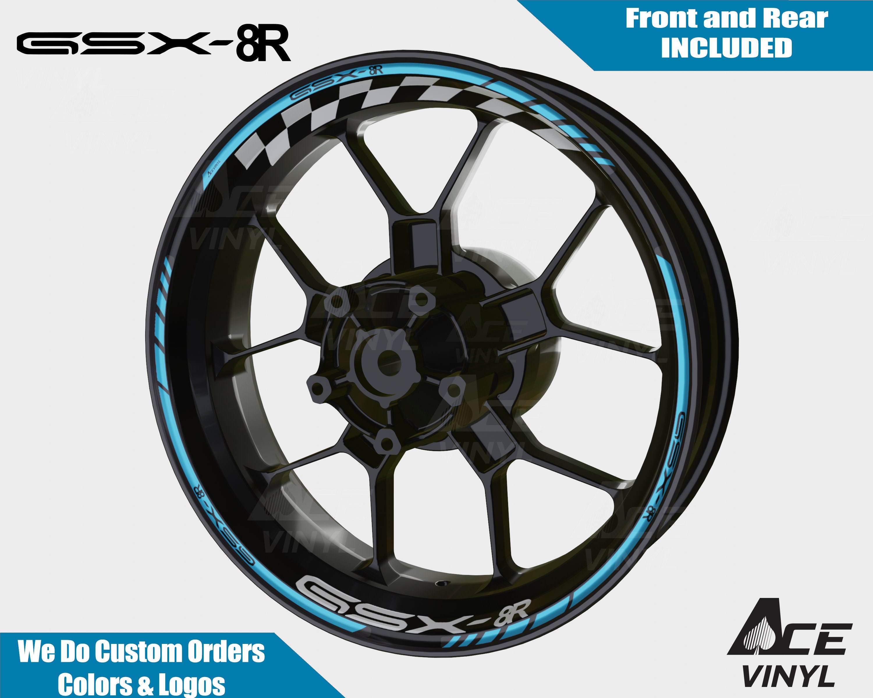 Suzuki GSX-8R Wheel Decals Rim Stickers GSX8R Rim Tape Set