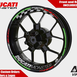 DUCATI MONSTER Wheel Decals Rim Stickers autoaufkleber Rim Tape Set Reflective