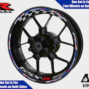 Suzuki GSXR-750 Wheel Decals Rim Stickers GSX-R Rim Tape Set Reflective 600 750 GSX-R Autoaufkleber Florescent Adesivi Graphics