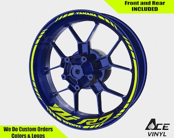 Yamaha YZF-R7 Wheel Decals Rim Stickers YZF R7 Rim Tape Set R1 R7 R3 YZF600R Reflective autoaufkleber Neon Yellow Fluorescent Hi Fis