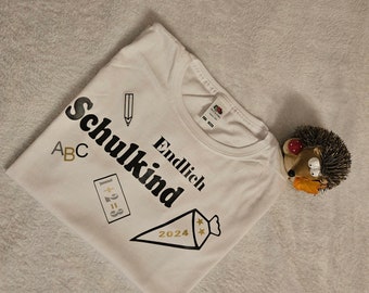 Schulkind T-Shirt,Einschulung Geschenk, Schulanfang, Schulanfänger Mädchen/ Jungen
