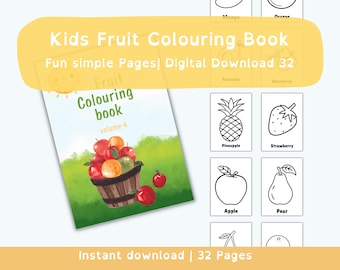 Livre de coloriage de fruits : 32 pages amusantes pour les enfants (patron PDF)