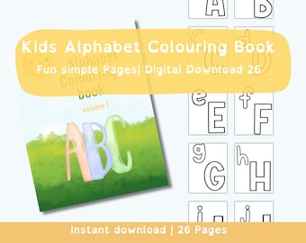 Alphabet Coloring Book for Kids, ABC Learning (Digital Download)