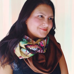 Unique piece, tube scarf, women&#39;s velvet scarf, women&#39;s accessory 100% made in Italy, gift for her, handmade pashmina