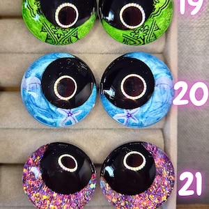 Ojos de seguridad de pupila negra de 30 mm pintados a mano, ojos kawaii, ojos amigurumi imagen 7